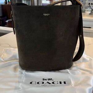 Coach Olive Green Suede Bleecker Bag